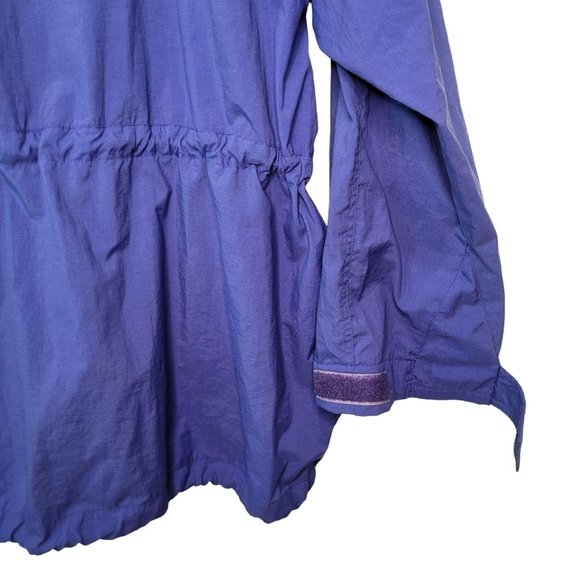 Vintage 90s Eddie Bauer Windbreaker Blue Colorblock Hooded Jacket XL - Picture 7 of 12